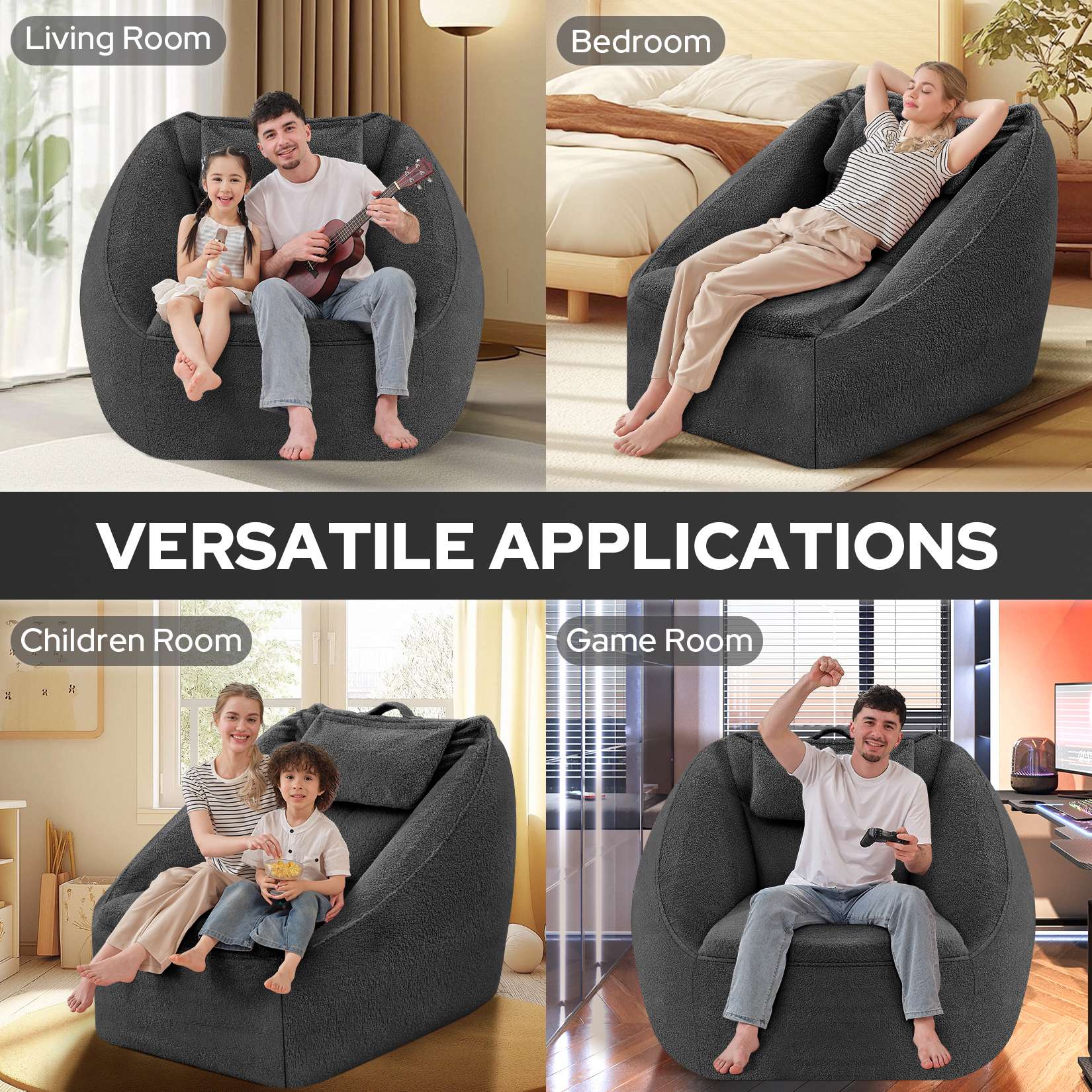 HABUTWAY® Inflatable Bean Bag Chair with Air Pump
