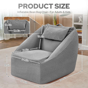 HABUTWAY® Inflatable Bean Bag Chair with Air Pump