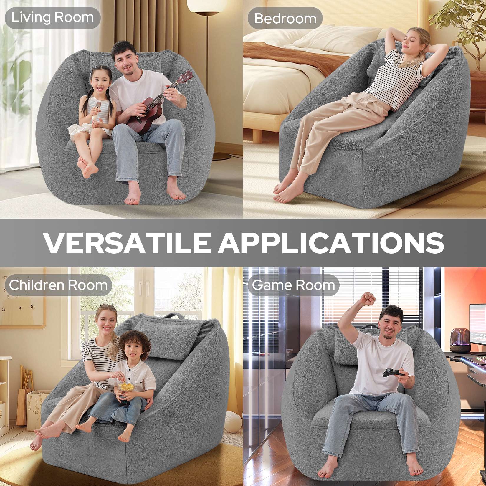 HABUTWAY® Inflatable Bean Bag Chair with Air Pump
