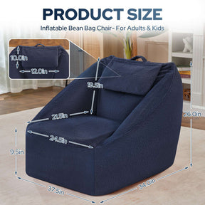 HABUTWAY® Inflatable Bean Bag Chair with Air Pump
