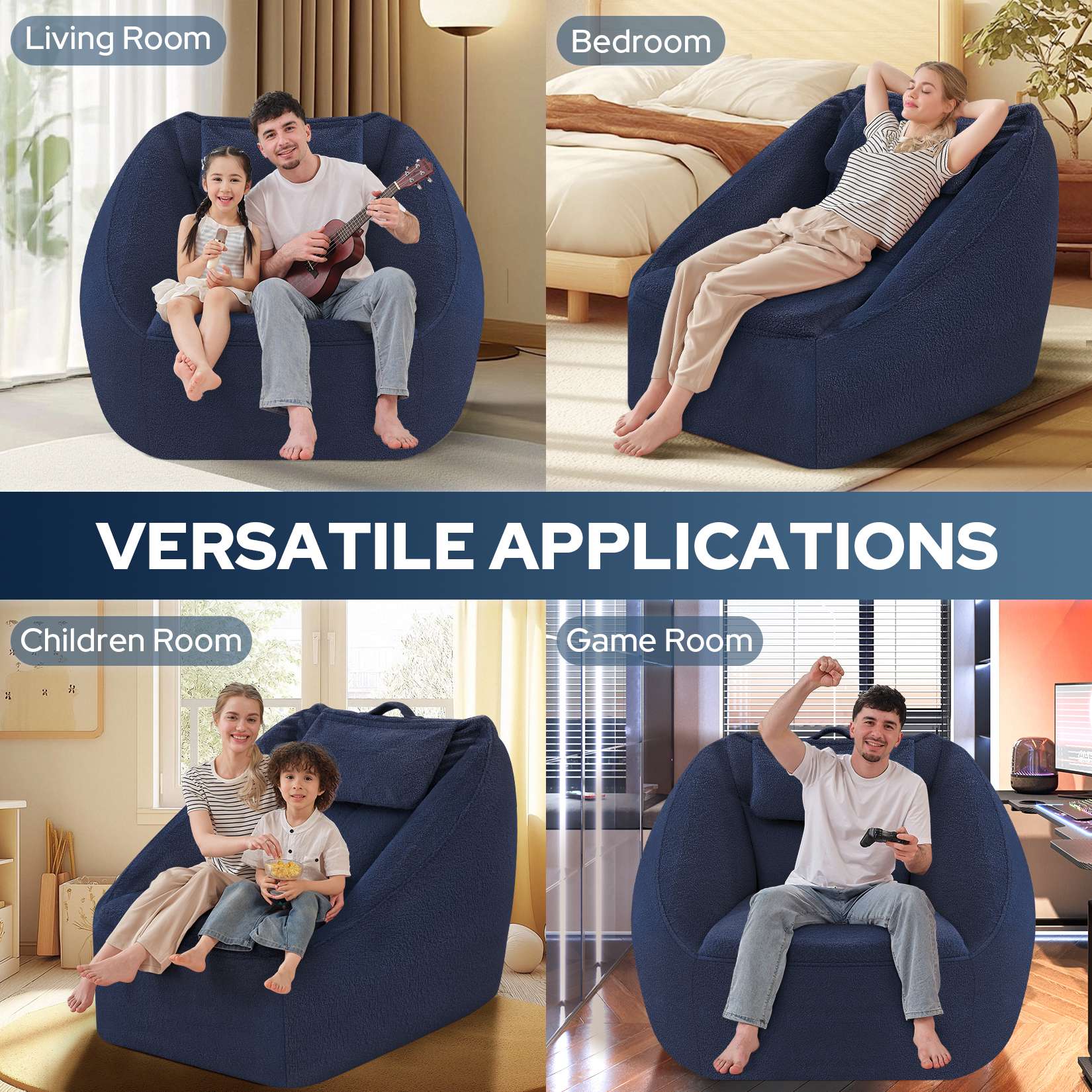 HABUTWAY® Inflatable Bean Bag Chair with Air Pump