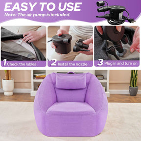 HABUTWAY® Inflatable Bean Bag Chair with Air Pump