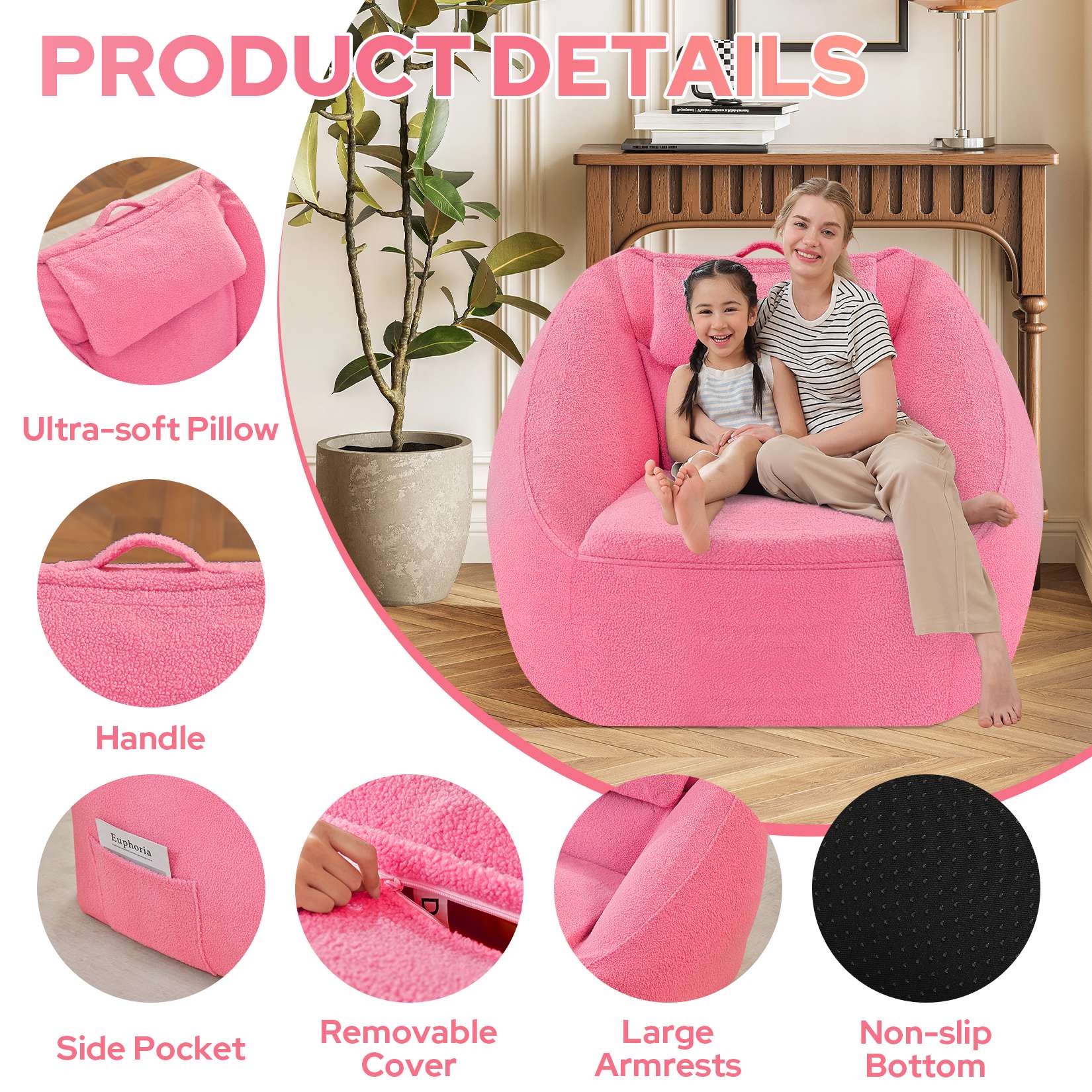 HABUTWAY® Inflatable Bean Bag Chair with Air Pump