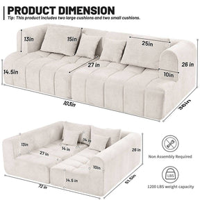 HABUTWAY® 103" Modular Sectional Sofa Couch