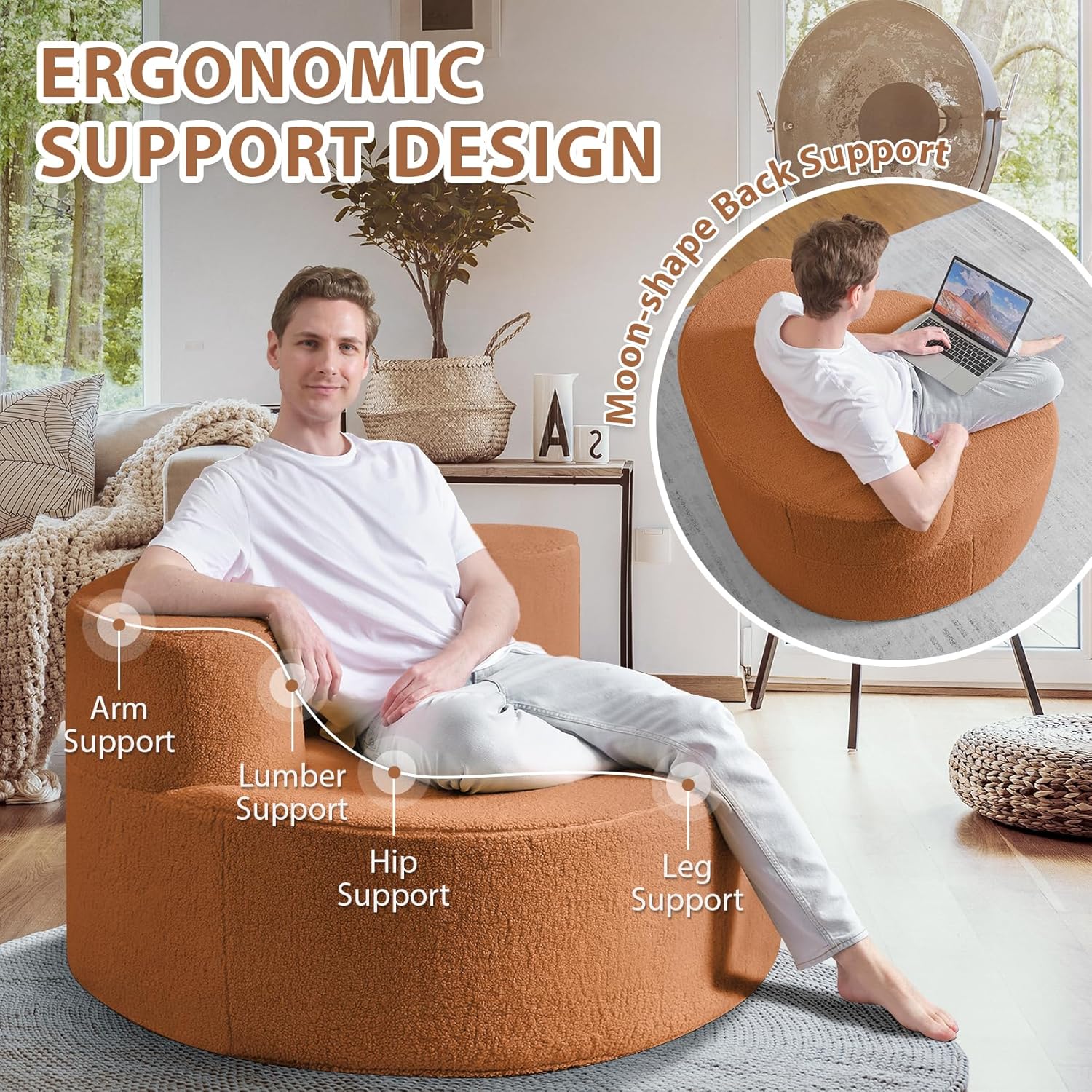 HABUTWAY® Round Bean Bag Chair