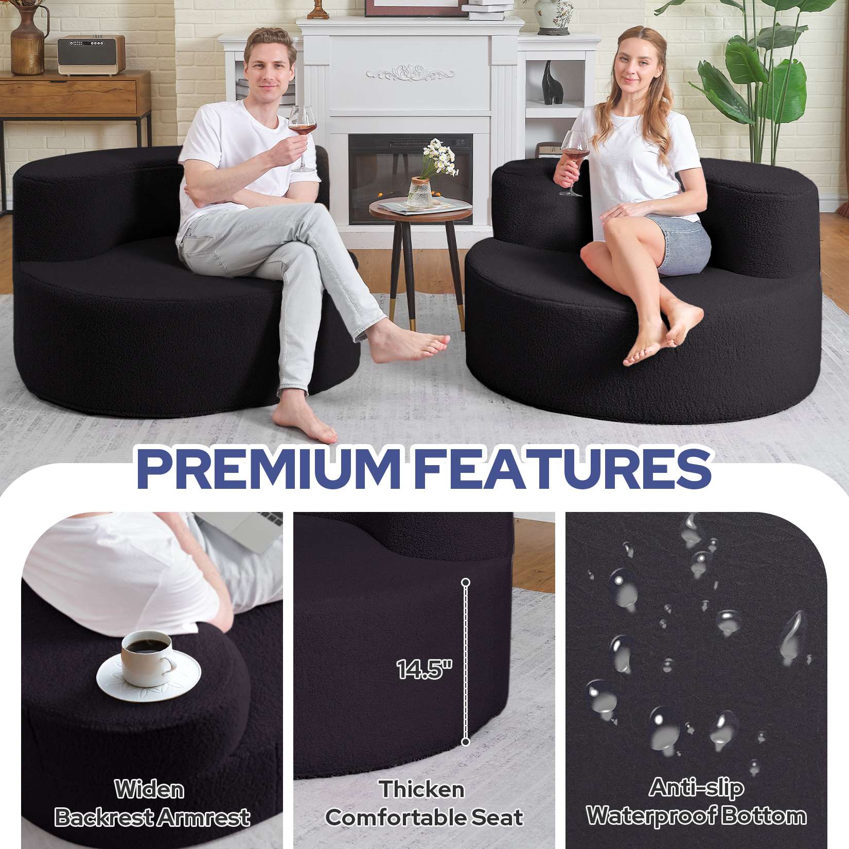 HABUTWAY® Round Bean Bag Chair