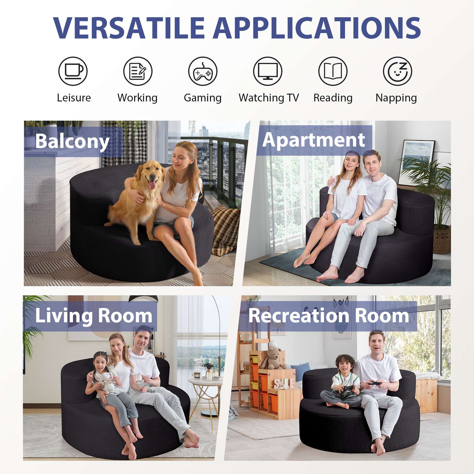 HABUTWAY® Round Bean Bag Chair