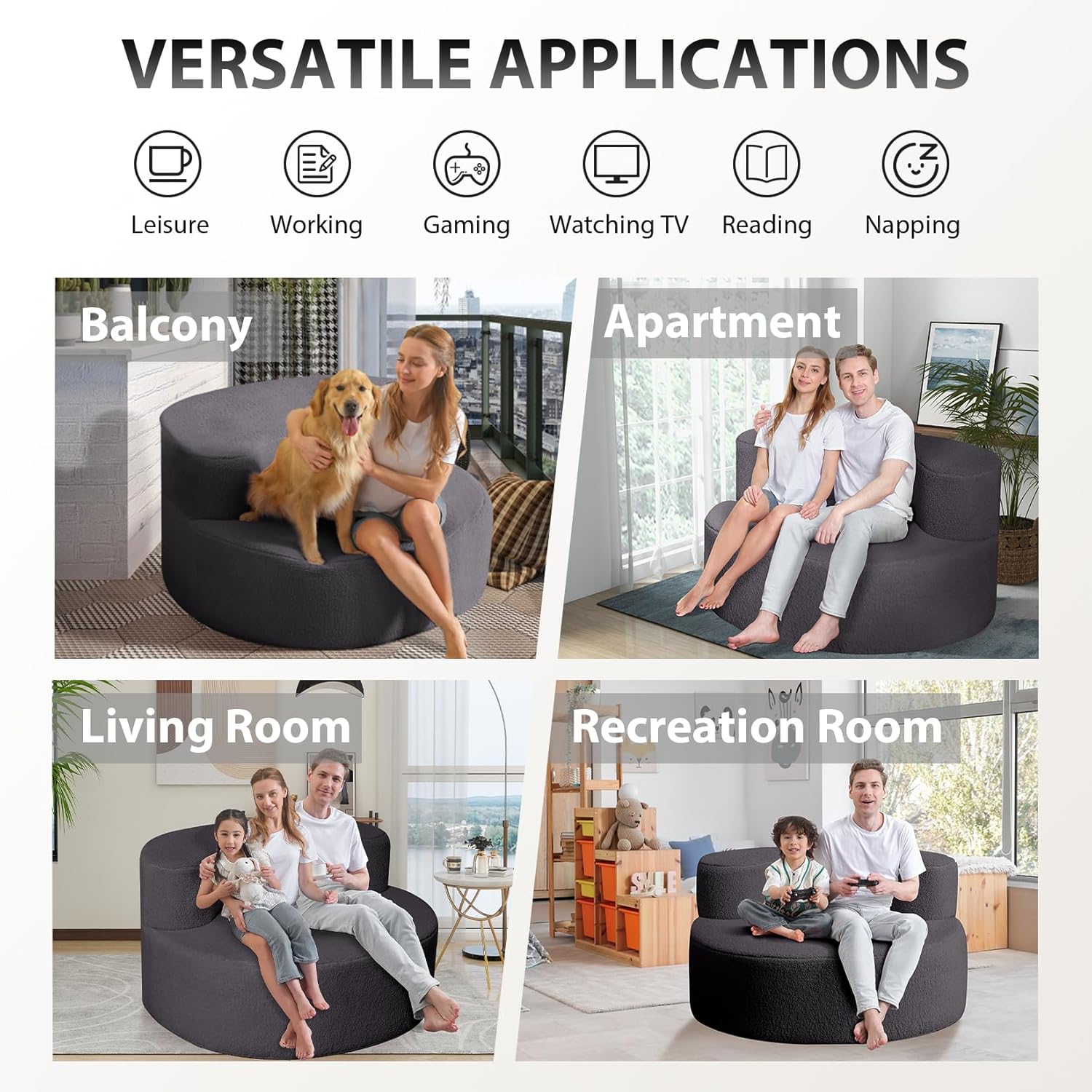 HABUTWAY® Round Bean Bag Chair