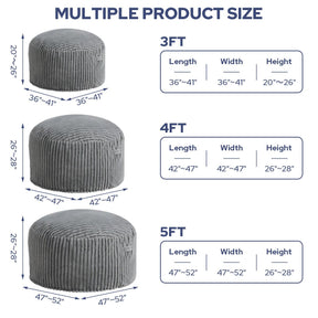 HABUTWAY® Striped Plush Bean Bag Chair