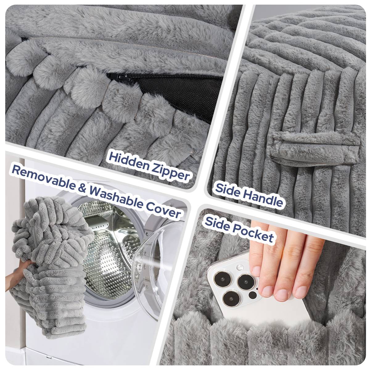 HABUTWAY® Striped Plush Bean Bag Chair