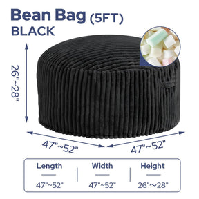 HABUTWAY® Striped Plush Bean Bag Chair