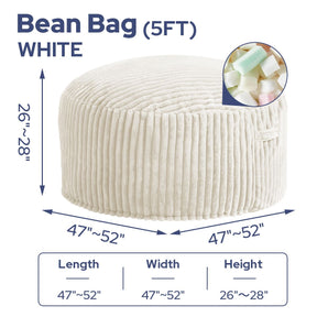 HABUTWAY® Striped Plush Bean Bag Chair