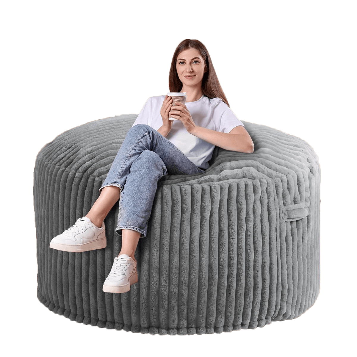 HABUTWAY® Striped Plush Bean Bag Chair